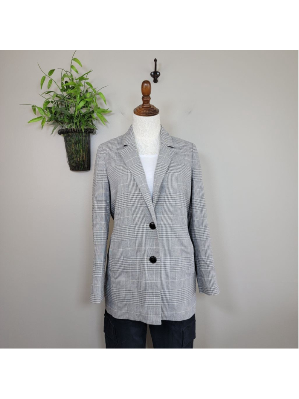 Madewell S Dorset Blazer Galloway Plaid Double Button Notched Collar Oversized - Picture 2 of 12